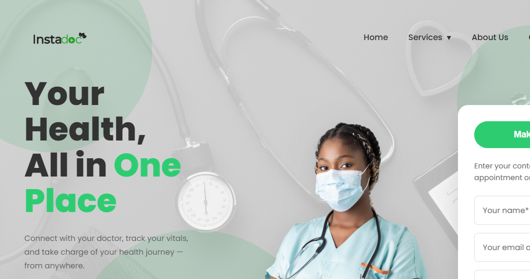 Instadoc landing page